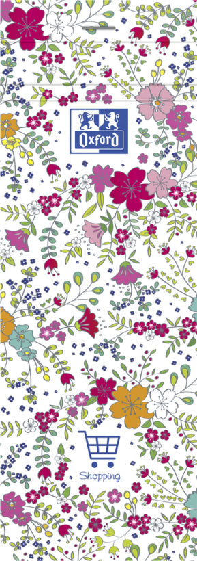 Oxford Notizblock ForMe Floral, 74 × 210 mm, liniert, geheftet, 80 Blatt, perforiert – mehrfarbig