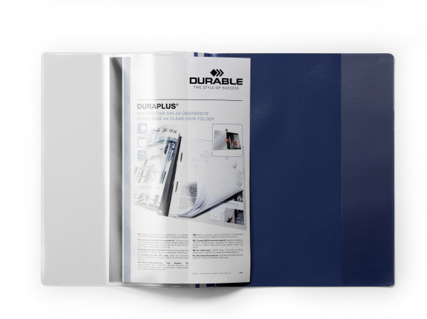 Durable Duraplus Schnellhefter für A4, Kunststoff, mehrfarbig/sortiert – transparenter Vorderdeckel – 25 Stk