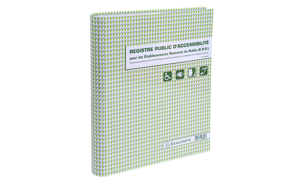 Exacompta Öffentliches Zugänglichkeitsregister (ERP) – A4 – 28 Seiten, 110 g/m², matt, abgerundete Kanten