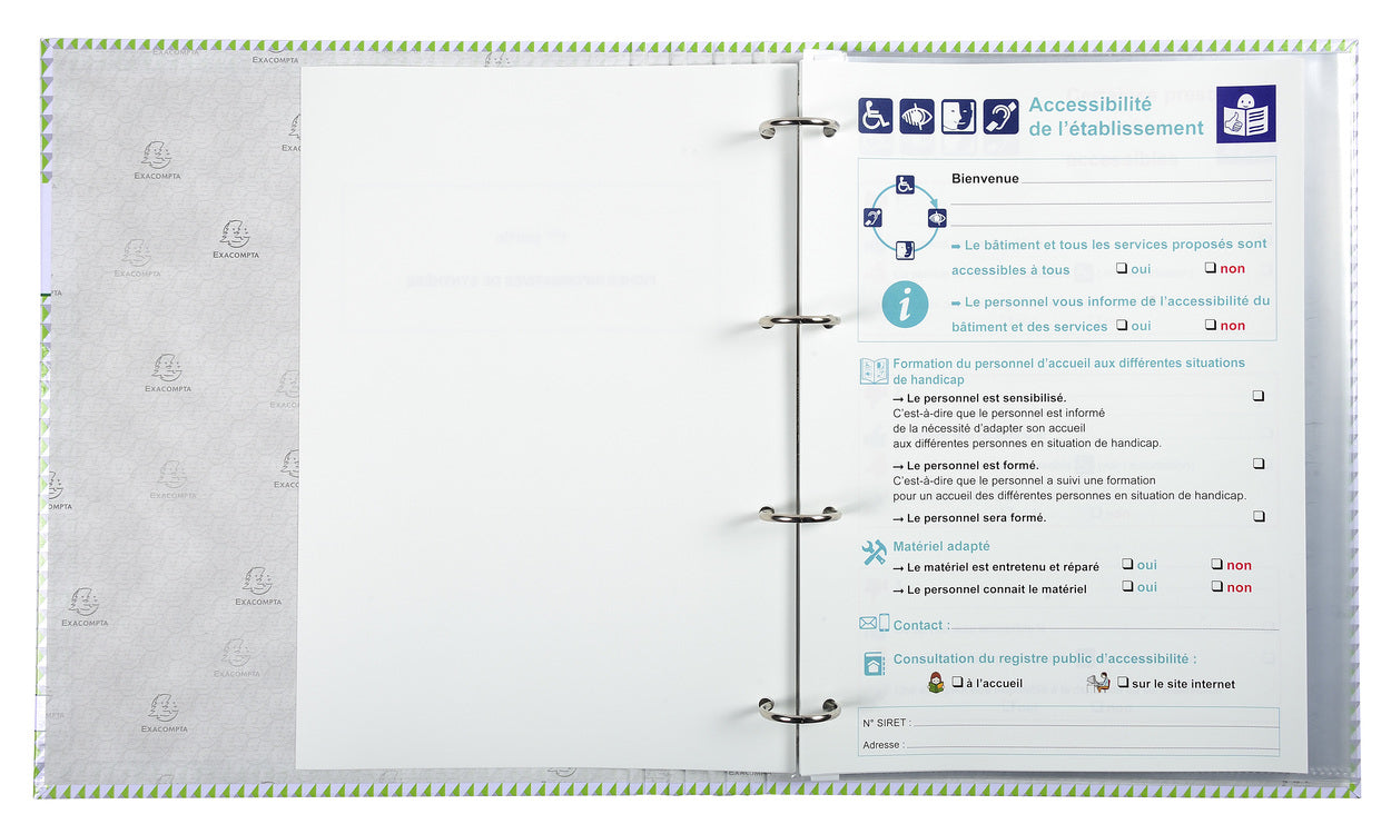 Exacompta Öffentliches Zugänglichkeitsregister (ERP) – A4 – 28 Seiten, 110 g/m², matt, abgerundete Kanten