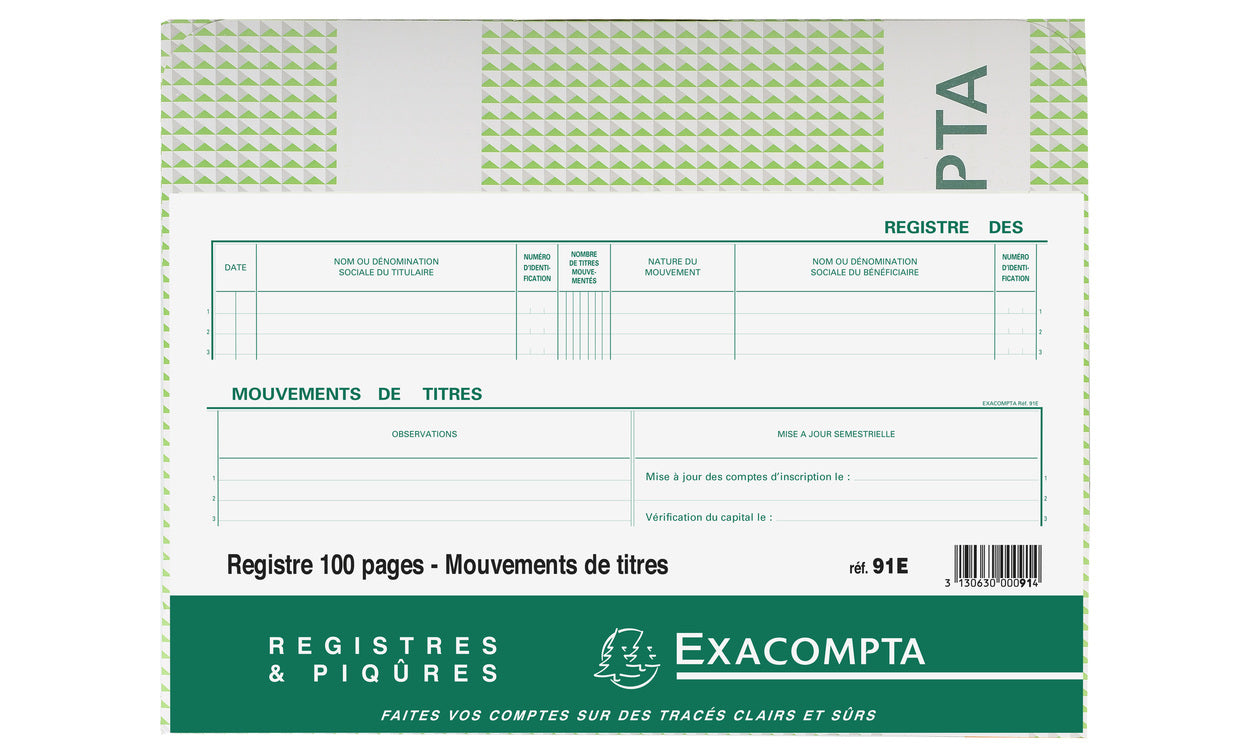 Exacompta Register 'Titelbewegungen' – 240 × 320 mm – 100 Seiten, 110 g/m²
