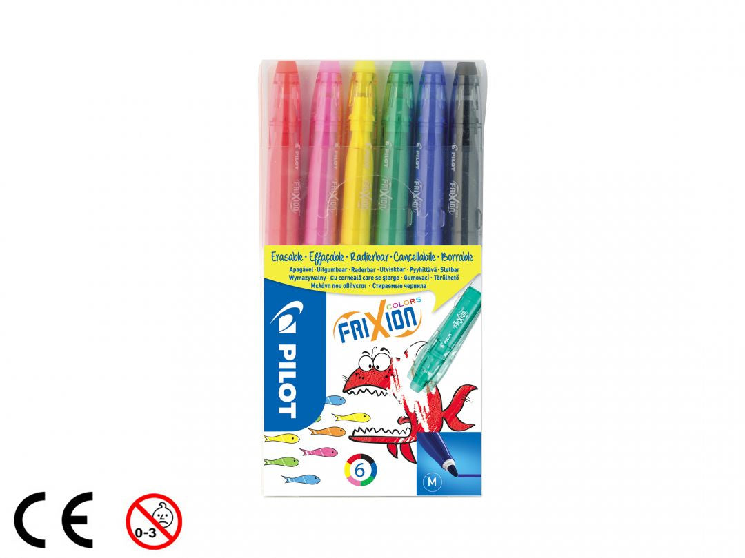 Pilot Filzstifte FriXion Colors, Strichbreite 0,6 mm, 6 Stk.