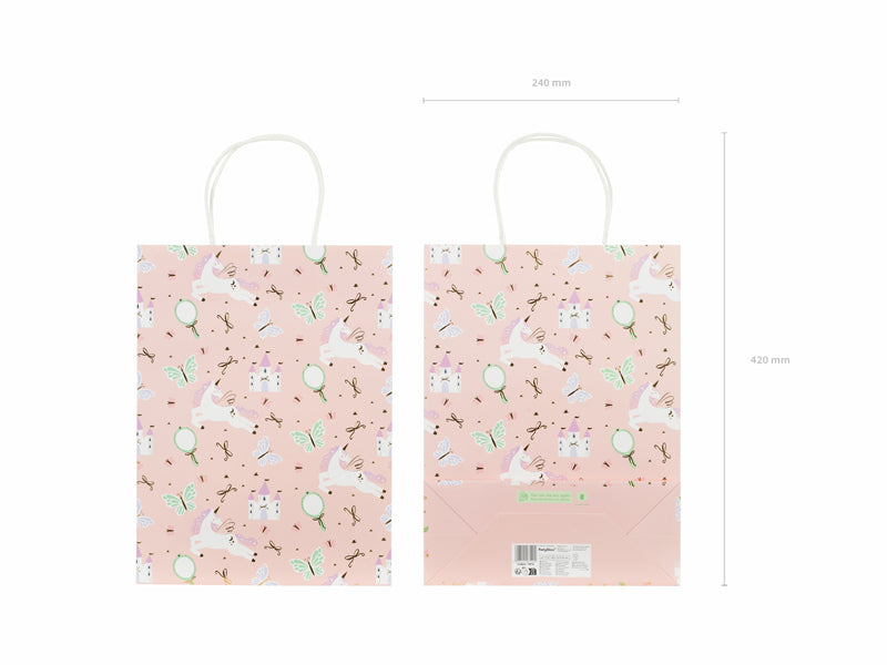PartyDeco Geschenktasche Einhorn, glänzend/matt – 240 × 320 × 100 mm – 1 Stk.