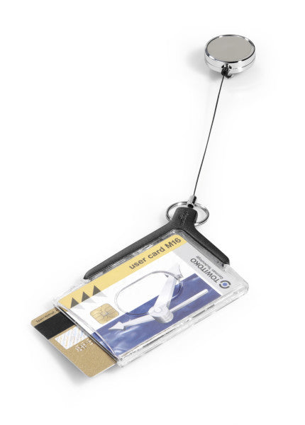Durable Ausweishalter mit Jojo – 800 mm Band, mit Clip, anthrazit – 10er-Pack
