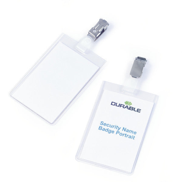Durable Namensschild-Halterung – 60 × 90 mm, transparent – 25 Stk