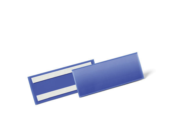 Durable Kennzeichnungstaschen – 210 × 74 mm, blau, selbstklebend, 50er-Pack