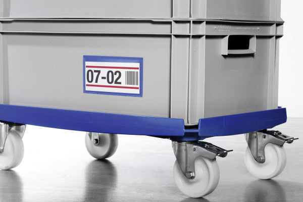 Durable Kennzeichnungstaschen – 150 × 67 mm, blau, Kunststoff, selbstklebend
