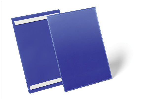 Durable Kennzeichnungstaschen – 210 × 297 mm, blau, selbstklebend, für A4 Hochformat