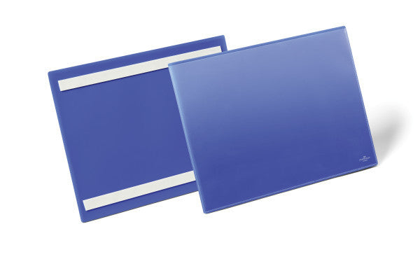 Durable Kennzeichnungstaschen – 297 × 210 mm, blau, Kunststoff, selbstklebend