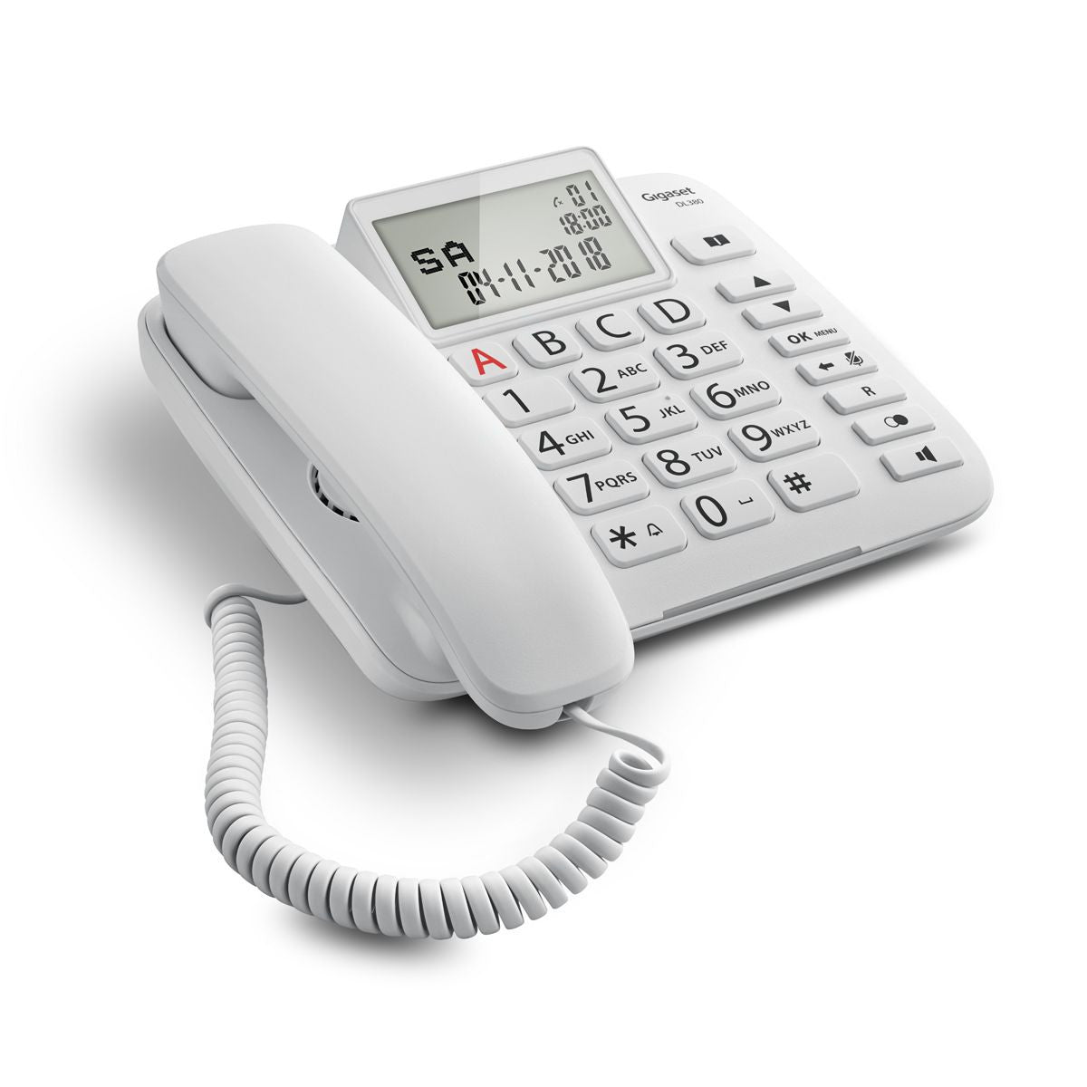 Gigaset DL380 – Analogtelefon, Freisprechen, Anrufer-ID, Weiss
