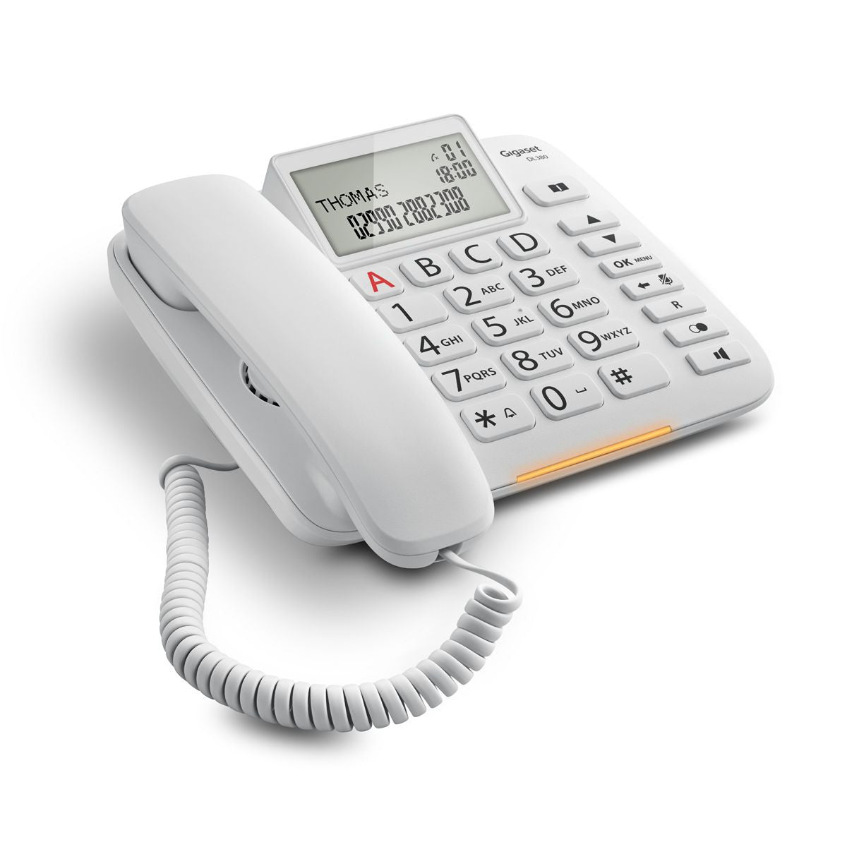 Gigaset DL380 – Analogtelefon, Freisprechen, Anrufer-ID, Weiss