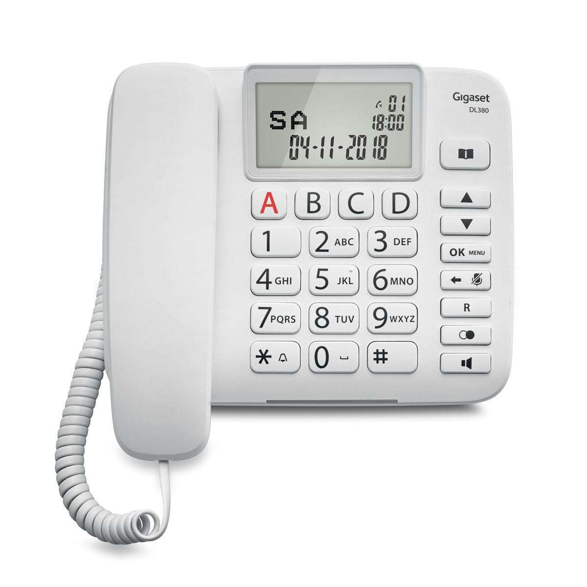 Gigaset DL380 – Analogtelefon, Freisprechen, Anrufer-ID, Weiss