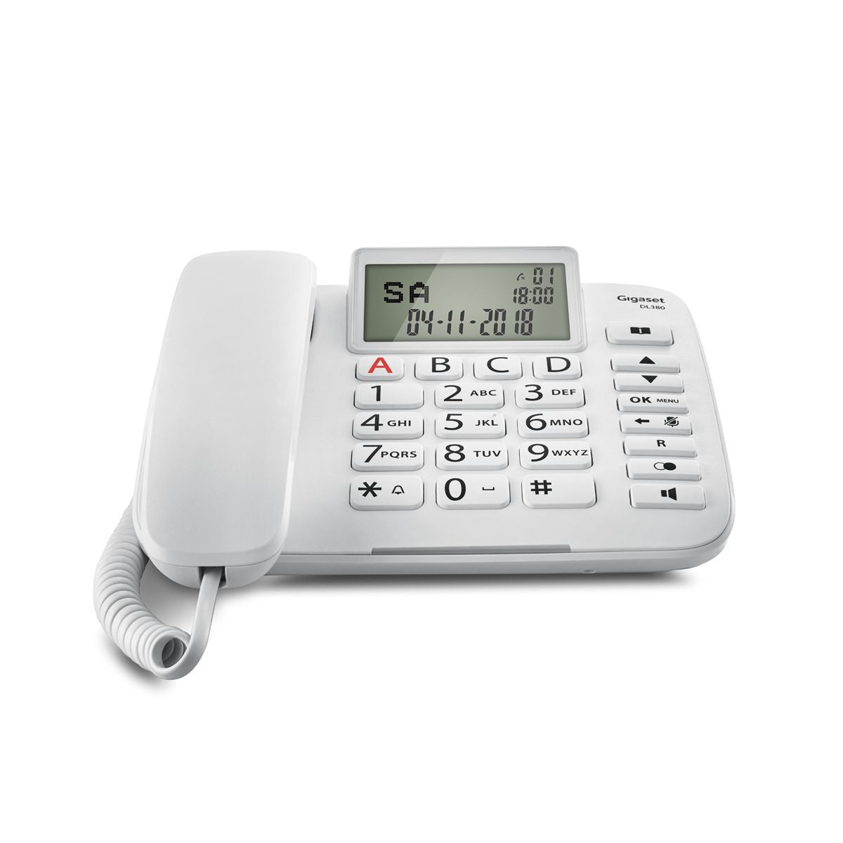 Gigaset DL380 – Analogtelefon, Freisprechen, Anrufer-ID, Weiss