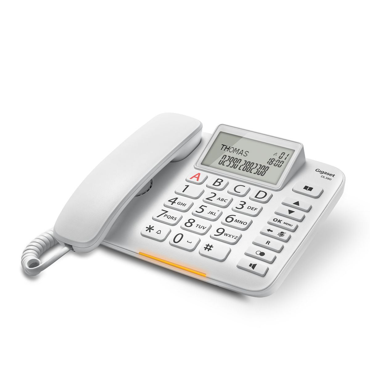 Gigaset DL380 – Analogtelefon, Freisprechen, Anrufer-ID, Weiss