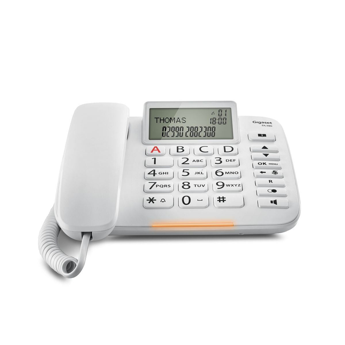 Gigaset DL380 – Analogtelefon, Freisprechen, Anrufer-ID, Weiss