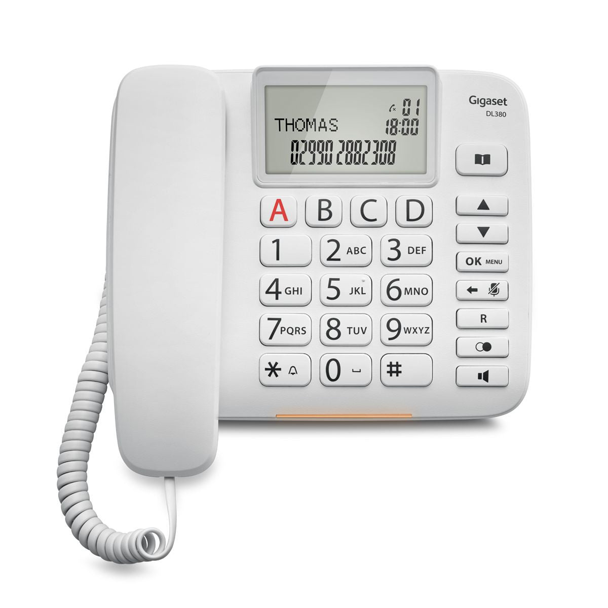 Gigaset DL380 – Analogtelefon, Freisprechen, Anrufer-ID, Weiss