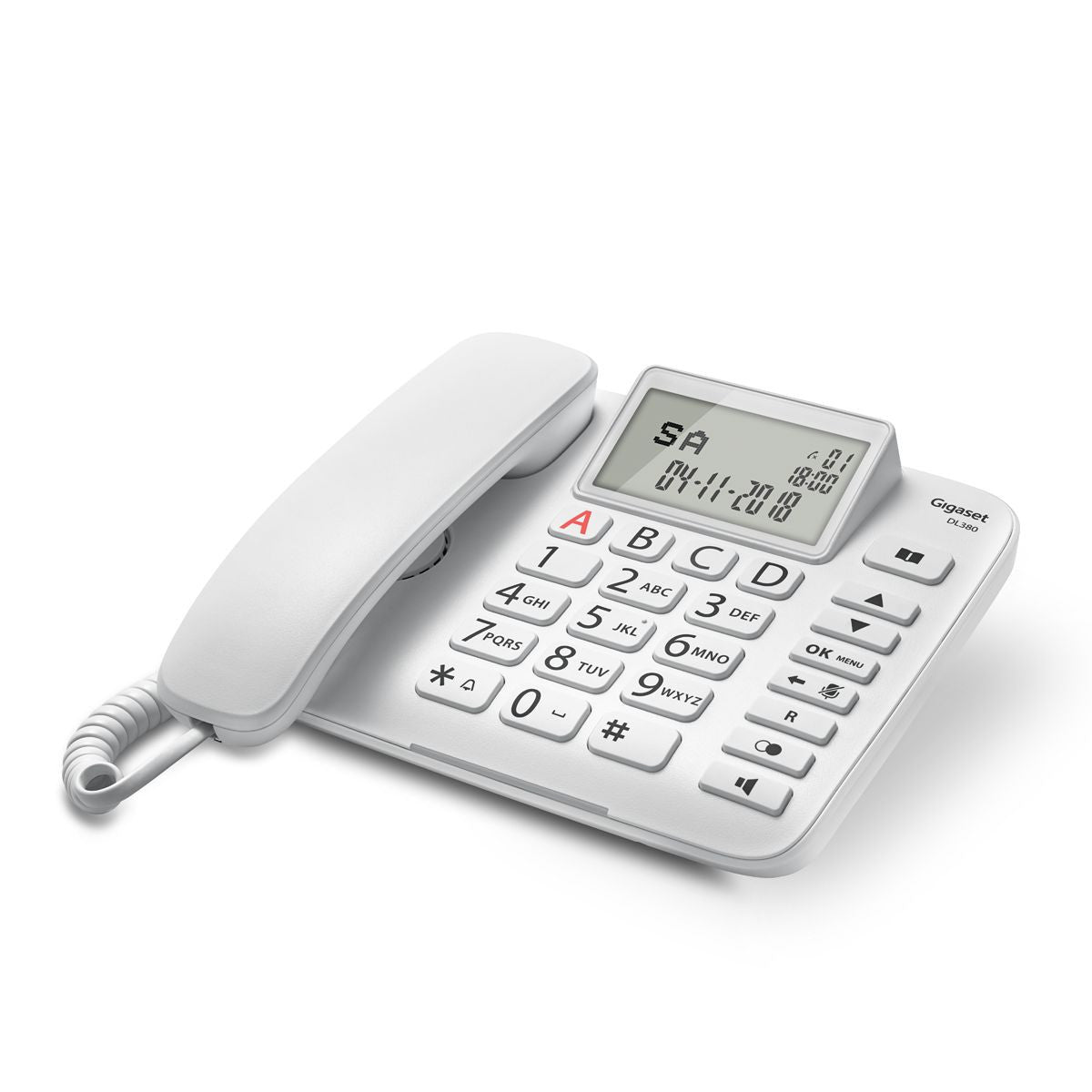 Gigaset DL380 – Analogtelefon, Freisprechen, Anrufer-ID, Weiss