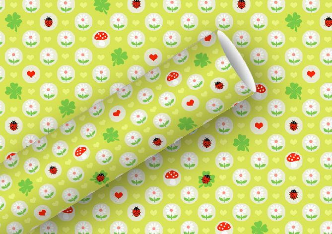 Braun + Company Geschenkpapier – Kleines Glück (Frühling) – 80 g/m2, gestrichen, Papier – 700 × 2000 mm
