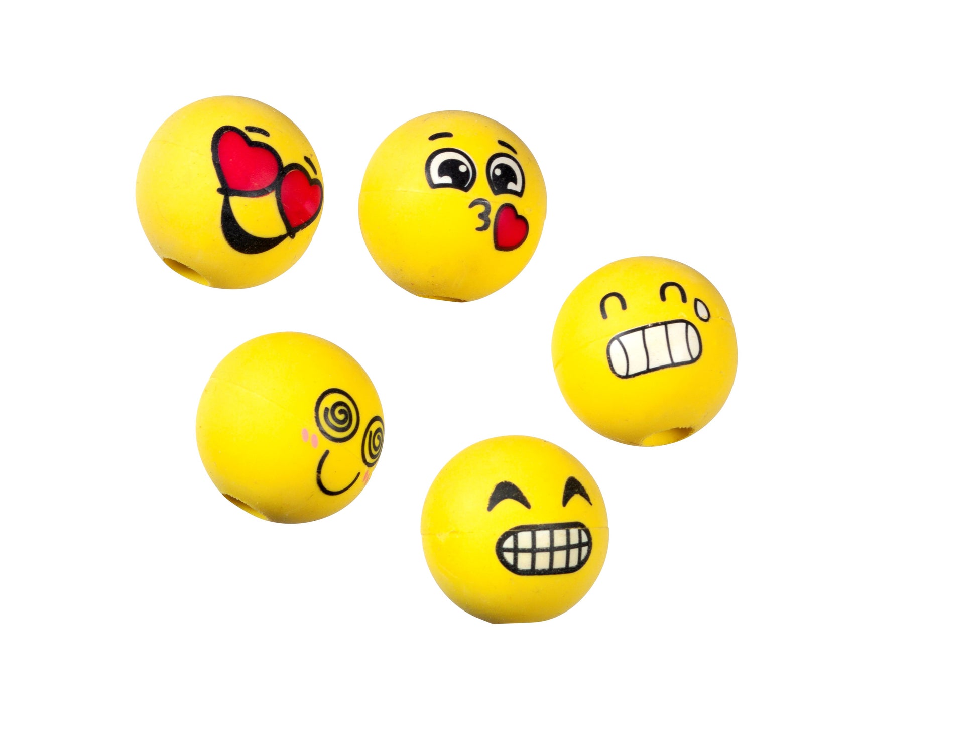 Linex Radierer Emoji – für Bleistifte und Farbstifte – gelb – 5er-Pack