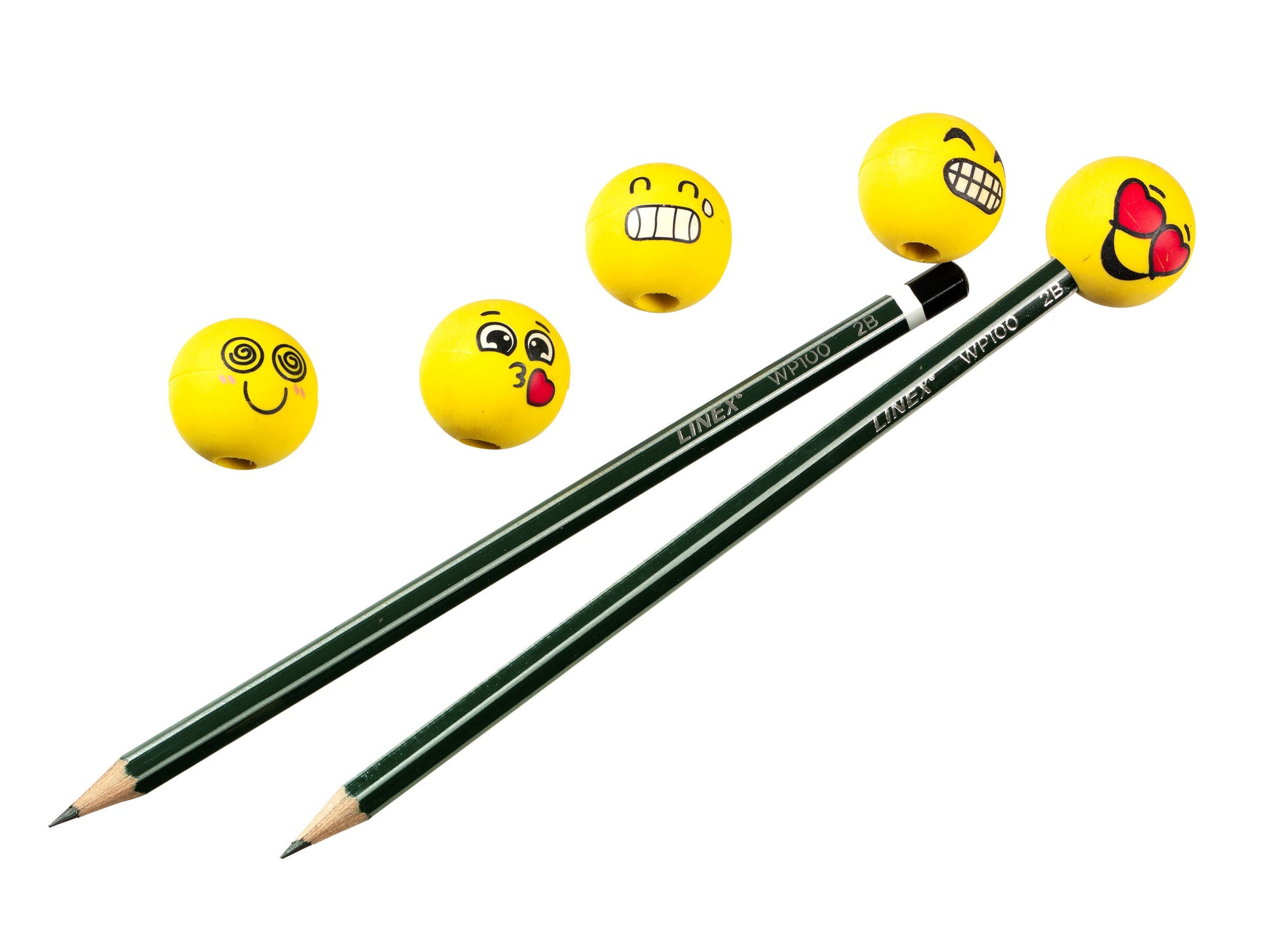 Linex Radierer Emoji – für Bleistifte und Farbstifte – gelb – 5er-Pack