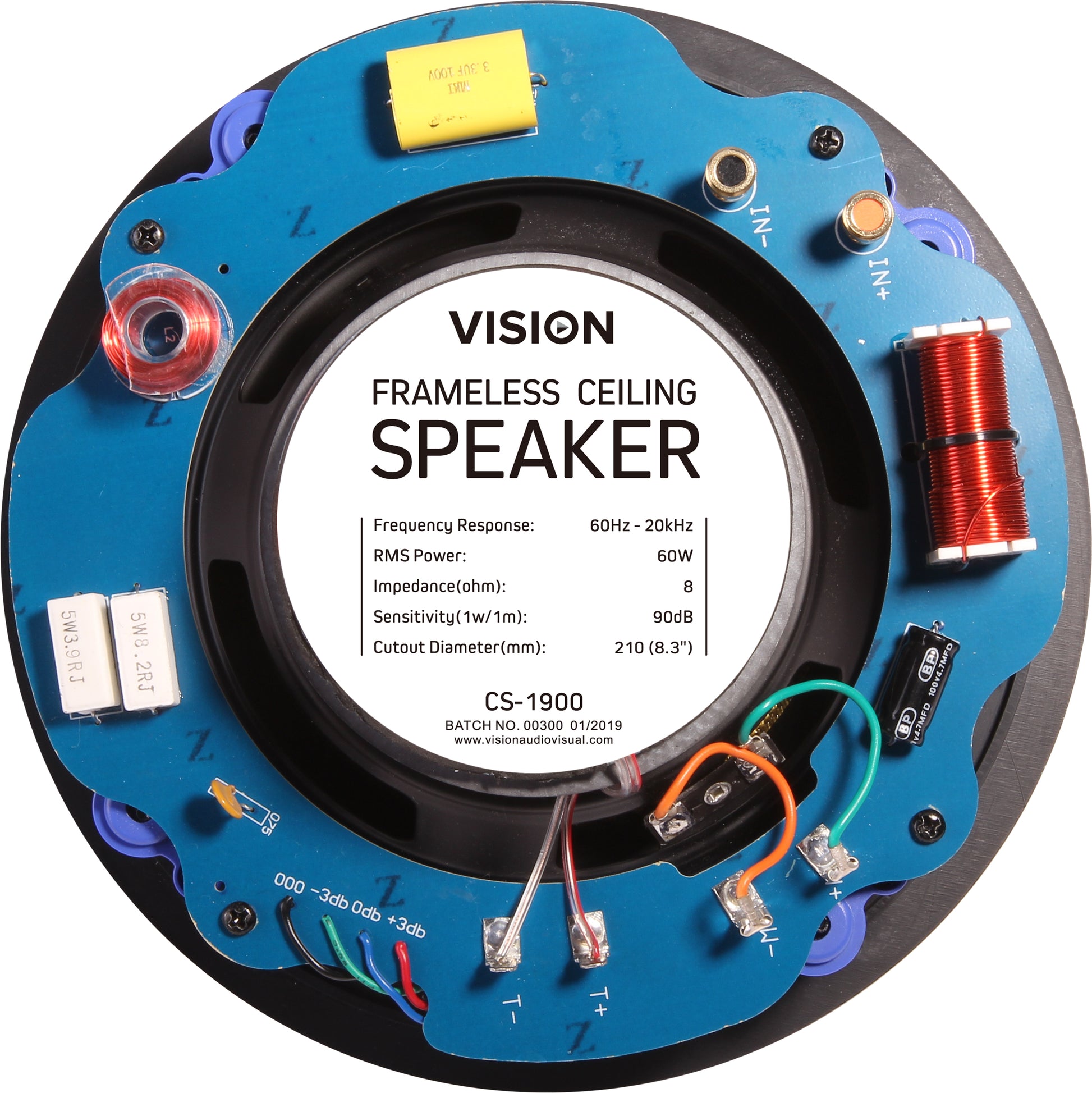 Vision CS-1900 – Deckenlautsprecher (Paar) – 1-Wege, 8 Ω, 60 W
