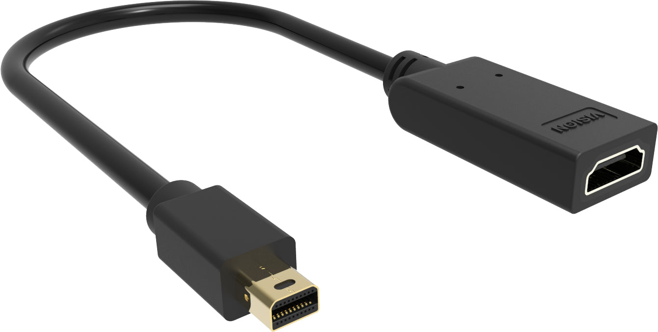 Vision TC-MDPHDMI/BL Adapter Mini DisplayPort zu HDMI – Schwarz
