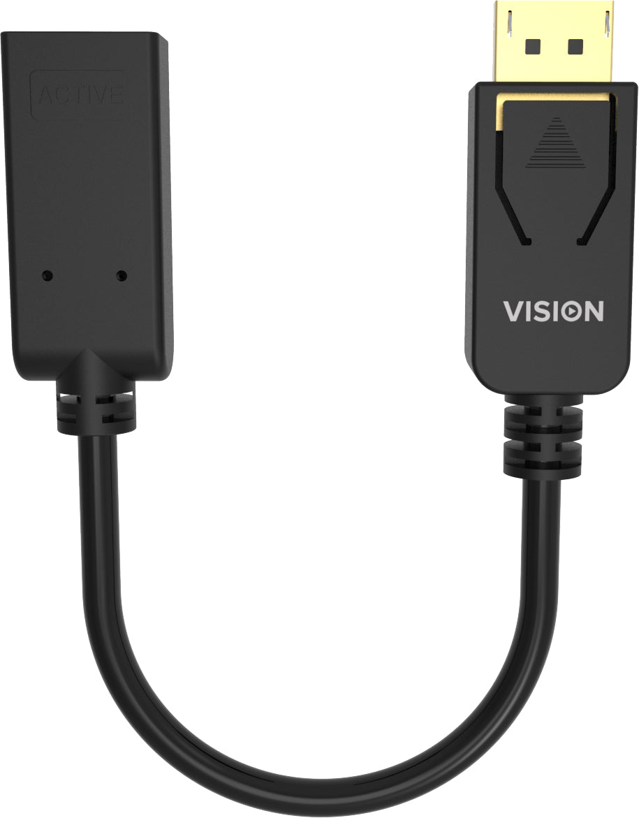 Vision TC-DPHDMI/BL Adapter DisplayPort zu HDMI – 8K (7680 × 4320) @ 60 Hz, HDMI 2.1, DP 1.4 – Schwarz