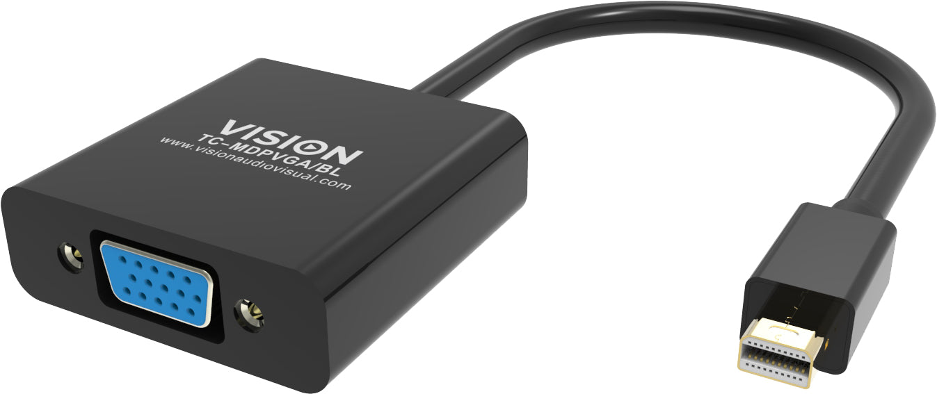 Vision TC-MDPVGA/BL Adapter Mini DisplayPort zu VGA – 1920 × 1080 – Schwarz