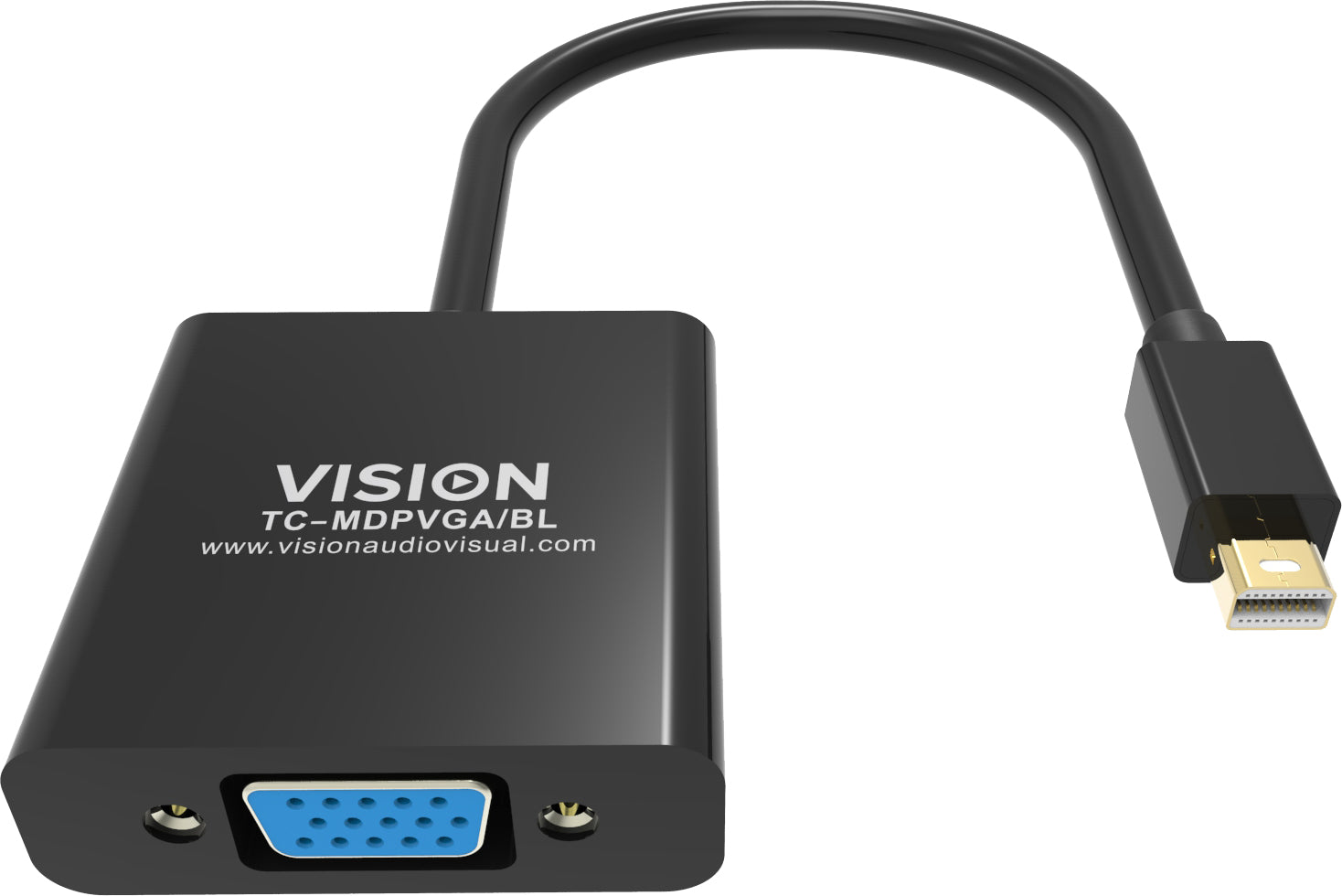 Vision TC-MDPVGA/BL Adapter Mini DisplayPort zu VGA – 1920 × 1080 – Schwarz