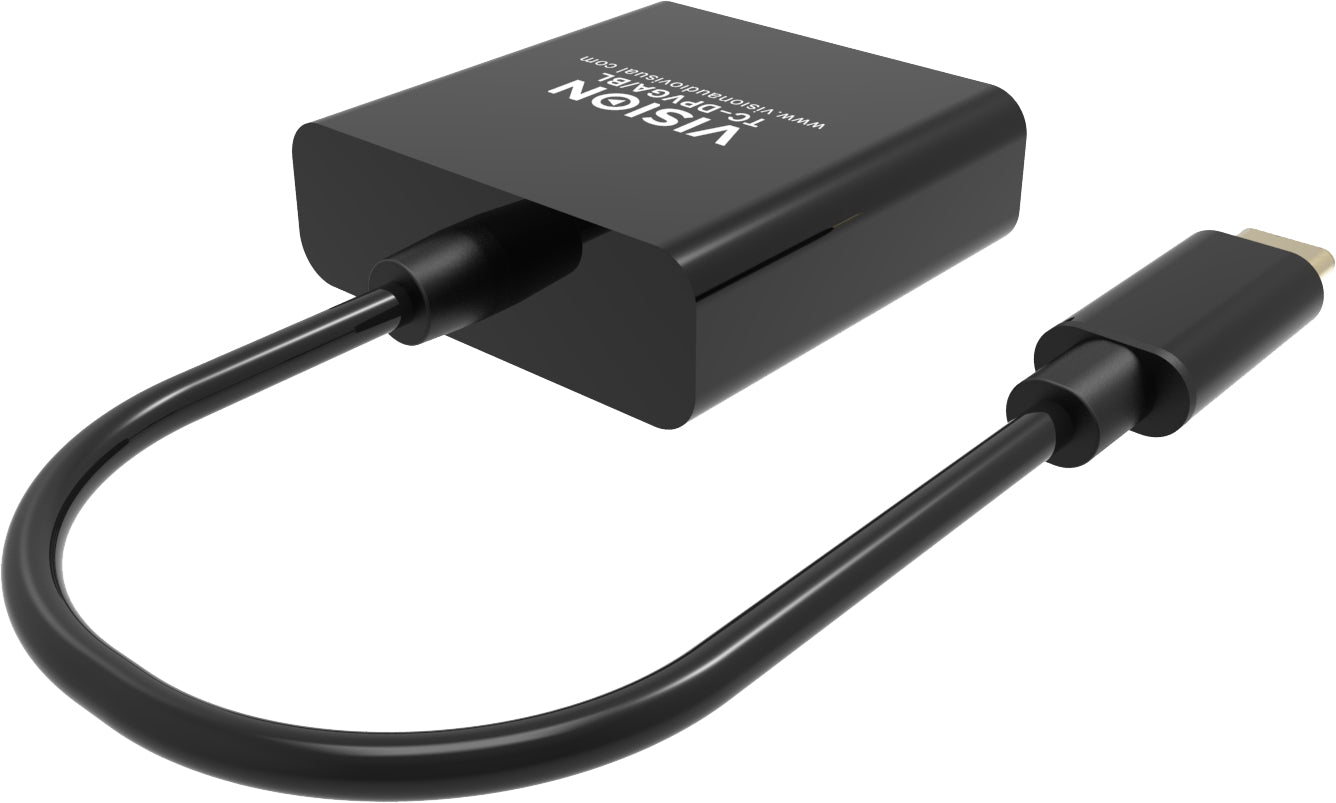 Vision TC-USBCVGA/BL USB-C zu VGA Adapter – 1920 × 1080, Schwarz