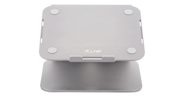 LMP Laptop-Ständer – für Notebooks bis 17", aus Aluminium, mit Befestigungsschlitzen – Grau