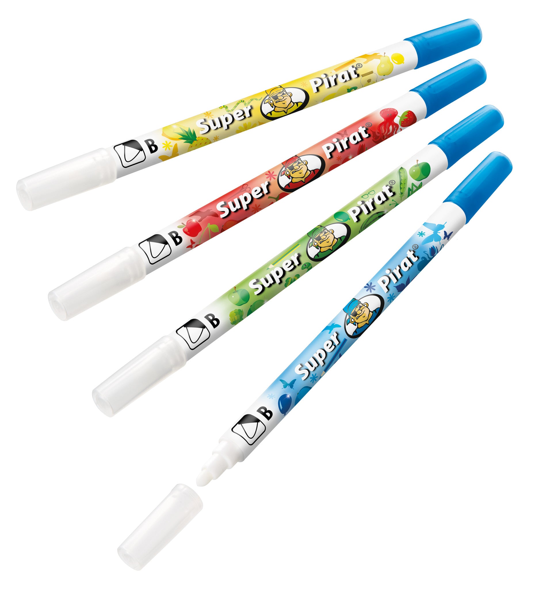 Pelikan Super Pirat Tintenlöscher – breit, blau, für Linkshänder, Packung, 50 Stk.
