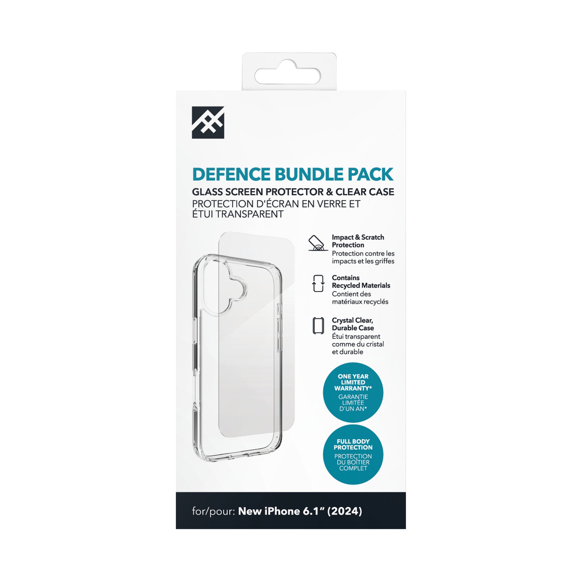 IFROGZ Displayschutz (Panzerglas), fettabweisend – für iPhone 16