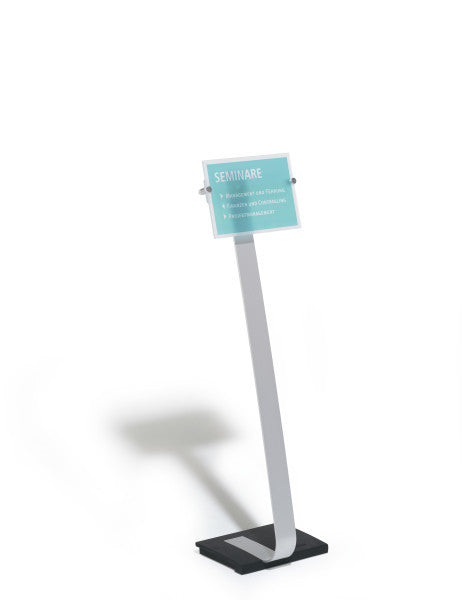 Durable Infoständer CRYSTAL SIGN – für A4 Hoch-/Querformat, Aluminium/Acryl