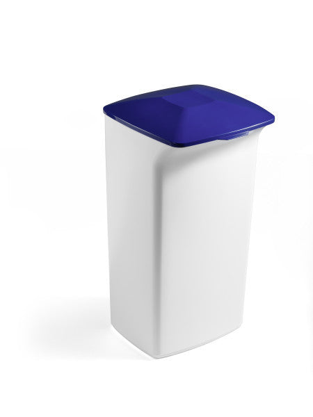 Durable Abfallcontainer DURABIN SQUARE – 40 l – Kunststoff, weiss – B × H × T 320 × 610 × 350 mm