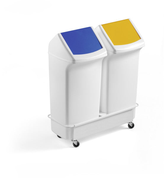 Durable Halterung DURABIN SQUARE – Metall, weiss – B × H × T 270 × 185 × 665 mm – für DURABIN SQUARE 40
