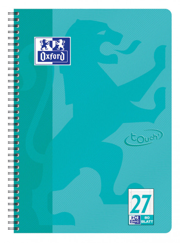 Oxford Collegeblock, Karton, 80 Blatt, 4-fach gelocht, perforiert, 90 g/m² – Aqua, für SCRIBZEE App