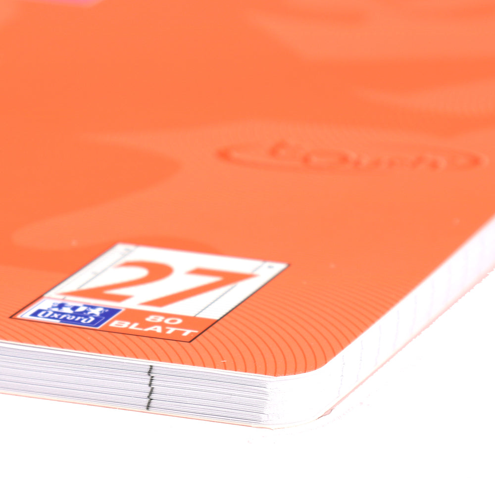 Oxford Collegeblock Touch, Karton, 80 Blatt, 4-fach gelocht, perforiert, 90 g/m² – Koralle, für SCRIBZEE App