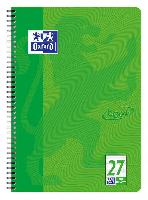 Oxford Collegeblock, Karton, 80 Blatt, 4-fach gelocht, perforiert, 90 g/m² – grasgrün, für SCRIBZEE App