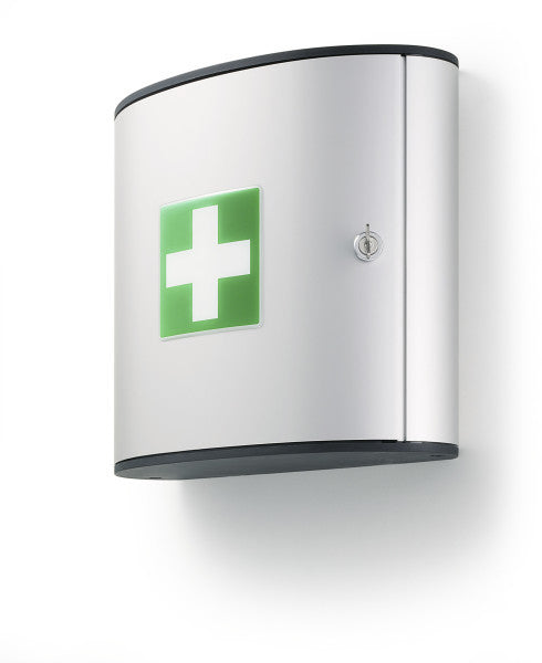 Durable Erste-Hilfe-Kasten M – DIN 13164, gefüllt, für Wandbefestigung, silber