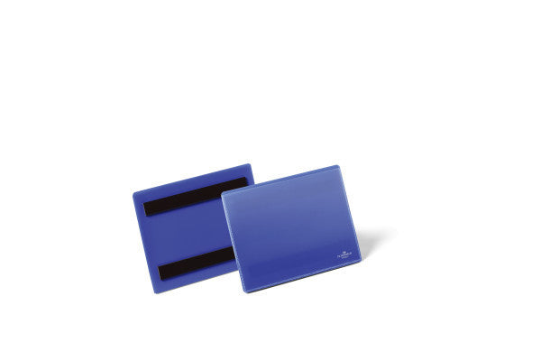 Durable Magnetclip – 105 × 148 mm, blau, wiederablösbar, für A6 quer, 50er-Pack