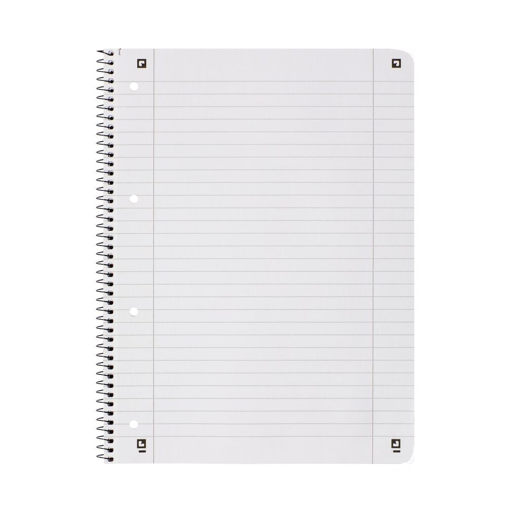 Oxford Collegeblock, liniert, Spiralbindung, Karton, 70 Blatt, perforiert, 4-fach gelocht, 90 g/m² – schwarz