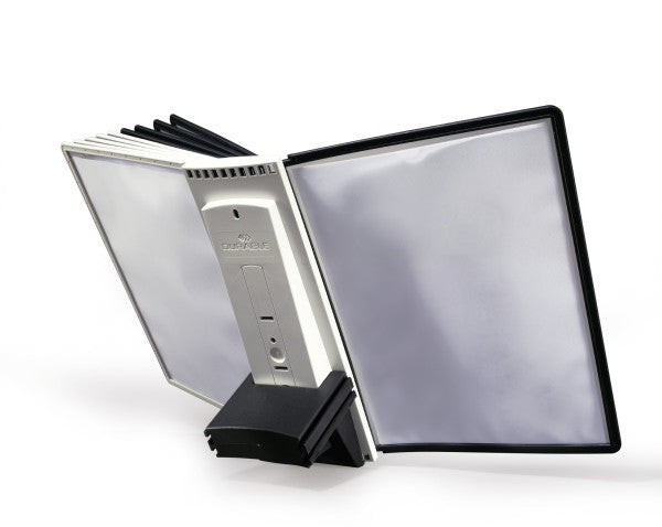 Durable Sichttafelhalter SHERPA – für Modultischständer und Display System Tisch – 10 Tafeln – mehrfarbig