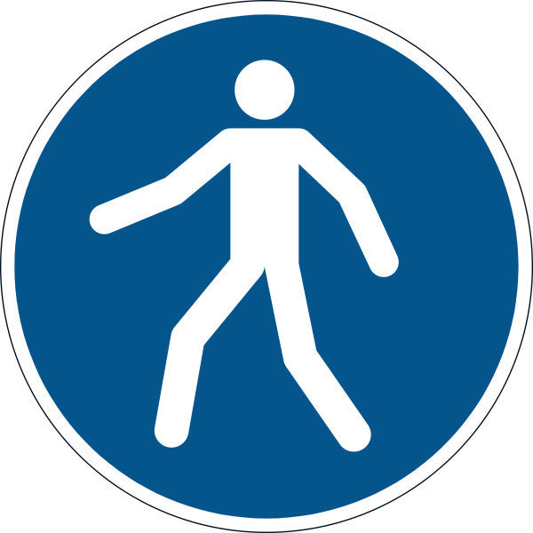 Durable Sicherheitskennzeichen (Bodenmarkierung) Fussgängerweg benutzen – Ø 430 mm, Kunststoff, selbstklebend