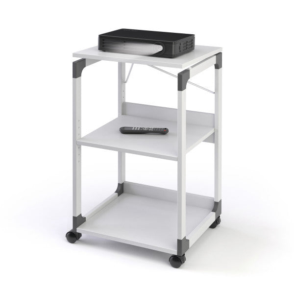 Durable Projektorwagen – 3 Böden, verstellbarer mittlerer Boden, neigbare Platte, grau, für Overhead/Beamer