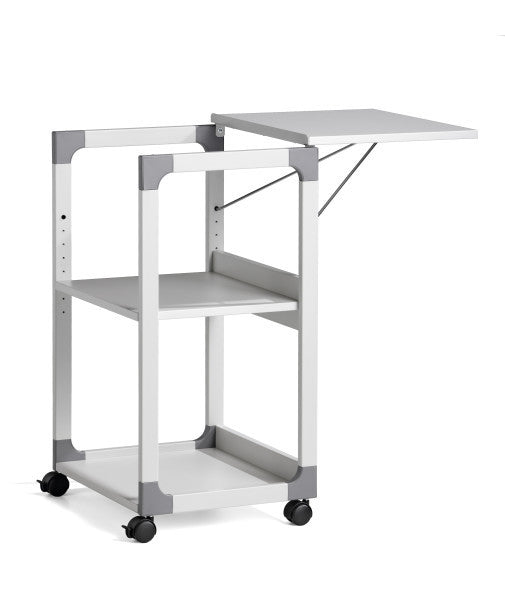 Durable Projektorwagen – 3 Böden, verstellbarer mittlerer Boden, neigbare Platte, grau, für Overhead/Beamer
