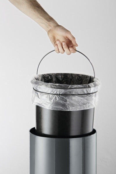 Durable Papierkorb – 20 l, mit Deckel, Metall, schwarz – Ø 292 × H 455 mm