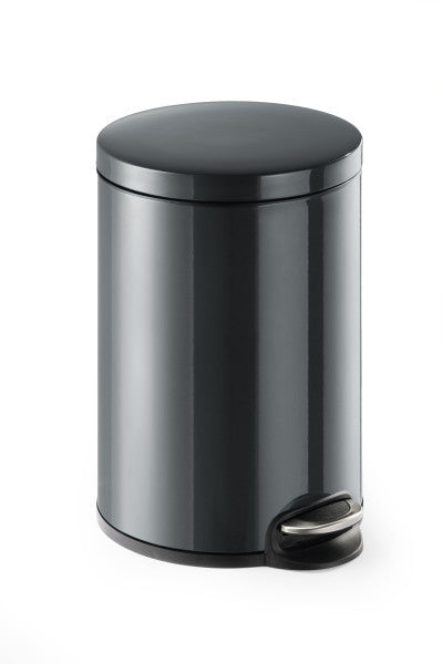 Durable Papierkorb – 20 l, mit Deckel, Metall, schwarz – Ø 292 × H 455 mm