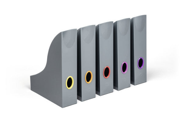 Durable Stehsammler – Kunststoff, ohne Beschriftungsfeld, grau, 241×73×306 mm