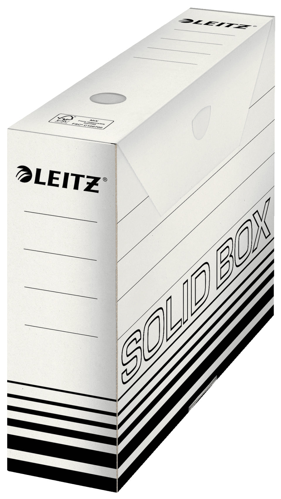 Leitz Archivschachtel A4 – 80 × 257 × 330 mm, schwarz, weiss, Karton, 10er Pack